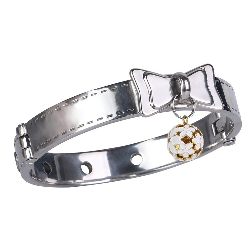 Bondage Stainless Steel Slave Neck Collar w/ Leash Chain BDSM Restraint Shackle gallery