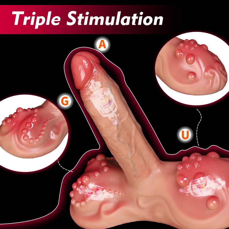Vibrator Dildo Seat&Ride Thrusting Triple G-Spot Massager Sex Toys for Women Men gallery