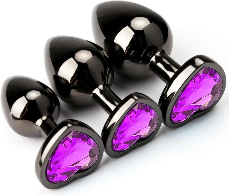 HISIONLEE Anal Plug 3PCS Sex Toys Anal Training Set Metal Butt Plug Adult Traine