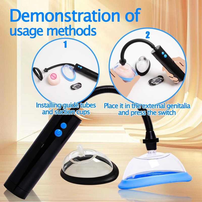 2 Cup Automatic Electric Vaginal Nipple Pussy Pumped Rechargeable Set Sucker Toy gallery