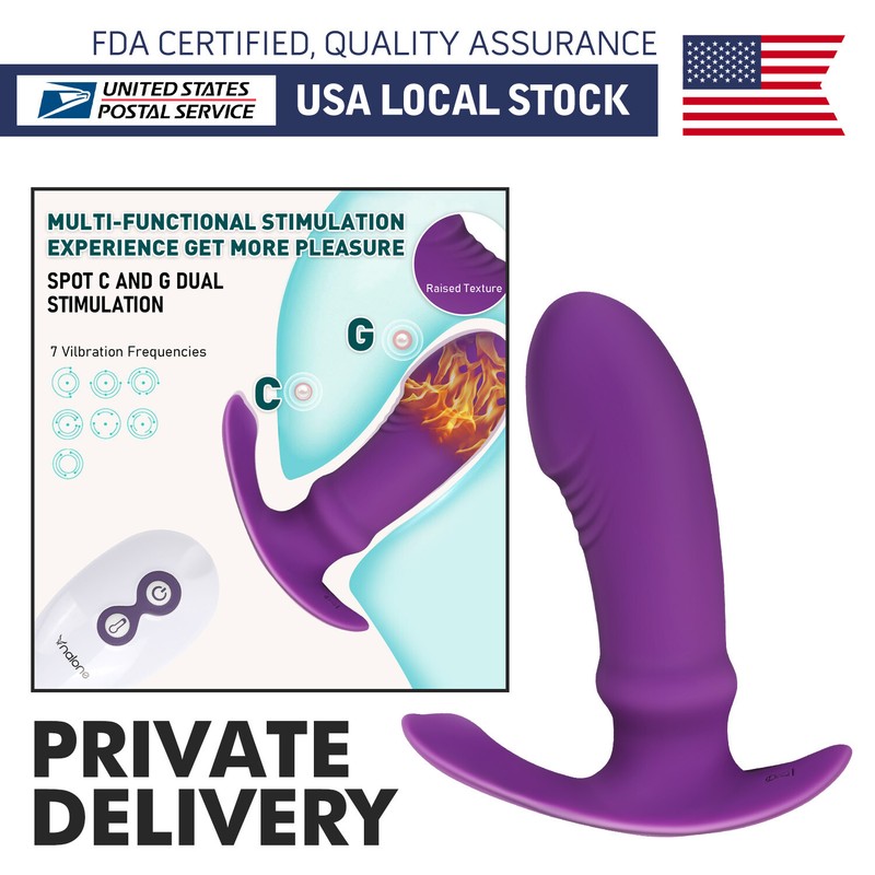 Remote Multi-speed Wearable Panties Dildo Heating Vibrator G-Spot Anal Sex Toy