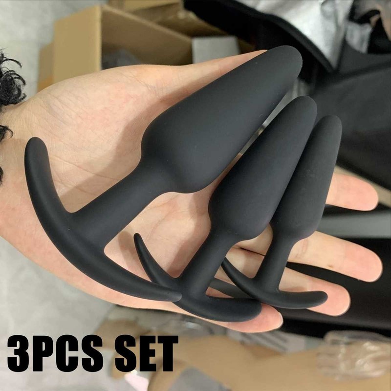 3 Piece Silicone Anal Training Starter Kits Beginner Anal Trainer Butt Plug Set