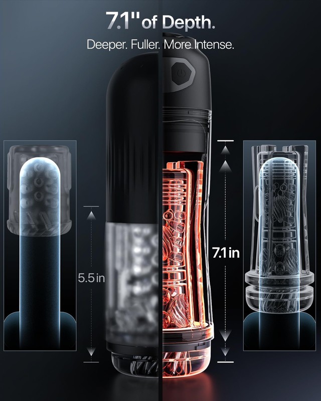 EINSEO Sucking Male Masturbator with 7.1" Deep Sleeve, AI Sync Sex Toys for M... gallery