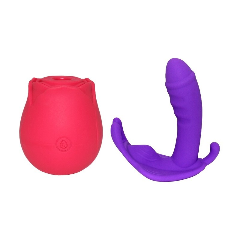 Wireless Waterproof Panty Vibrator & Rose Suction Massager Set – Pleasure Bundle