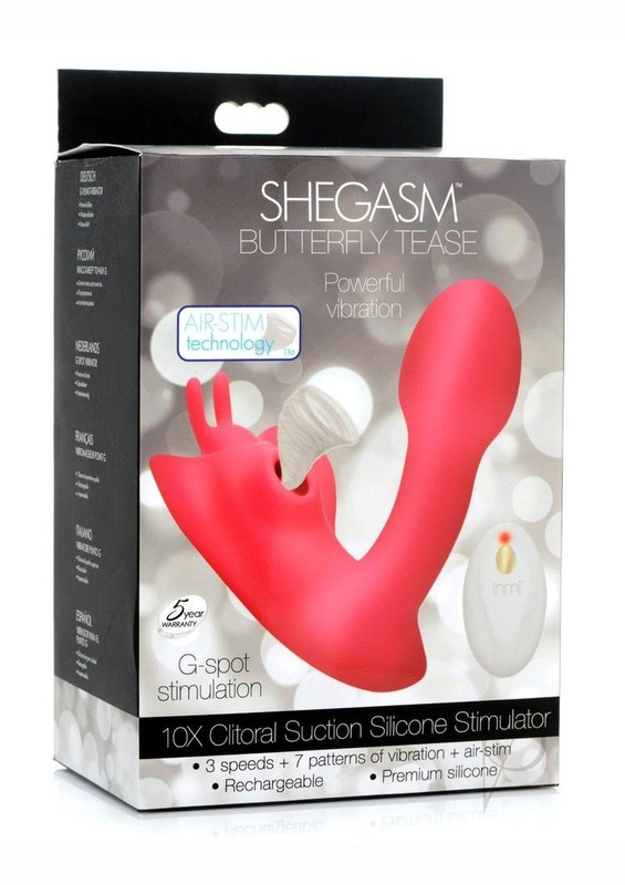 Shegasm Butterfy Tease Rechargeable Silicone 10X Clitoral Suction Stimulator