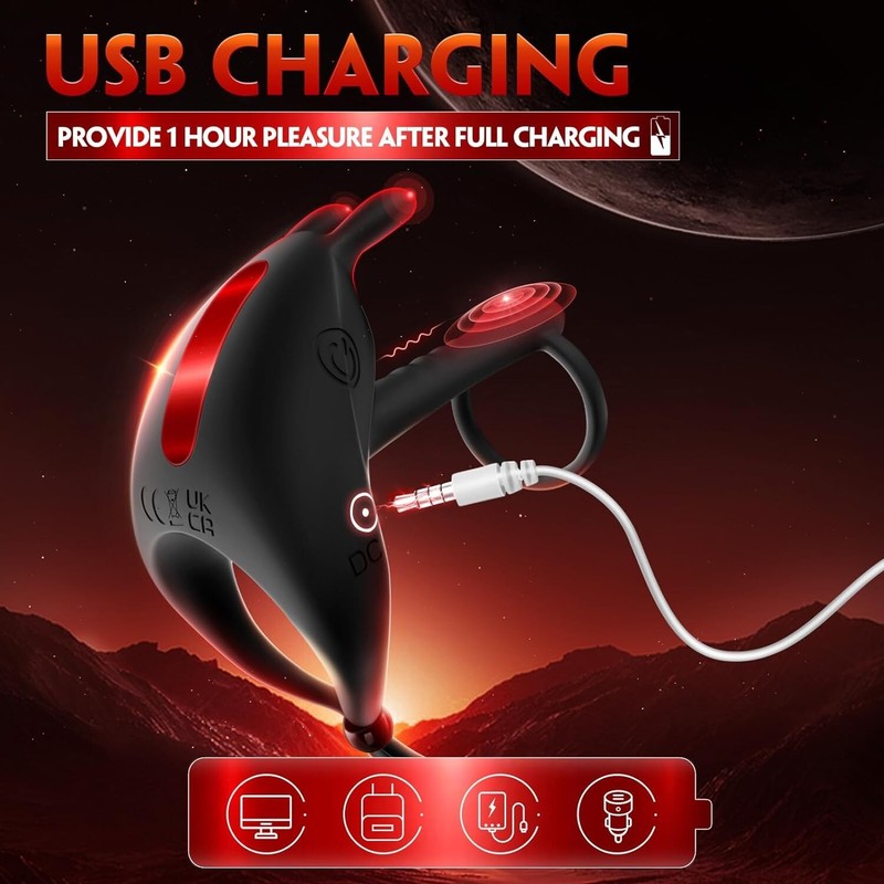 Vibrating Penis Sleeve Extender Cock Ring Vibrator Sex Toys For Men Couple gallery