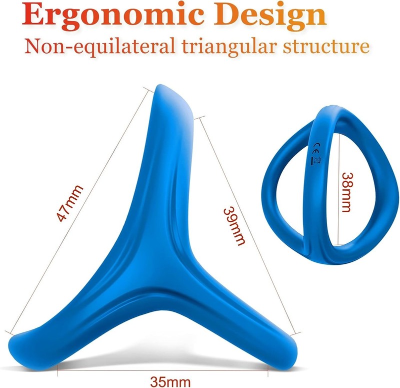 Ultra Soft 3-in-1 Silicone Penis Ring for Enhanced Comfort and Support - Blue gallery