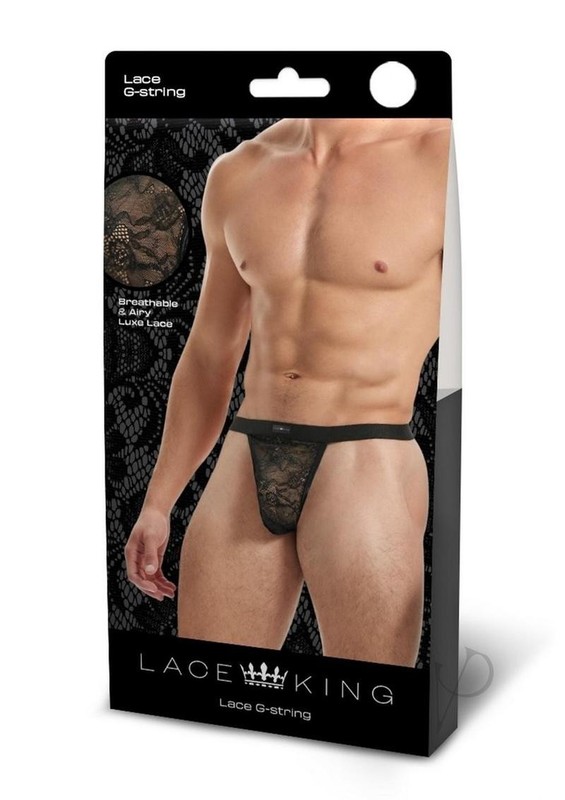 Lace King Lace G-String – Small/Medium – Black