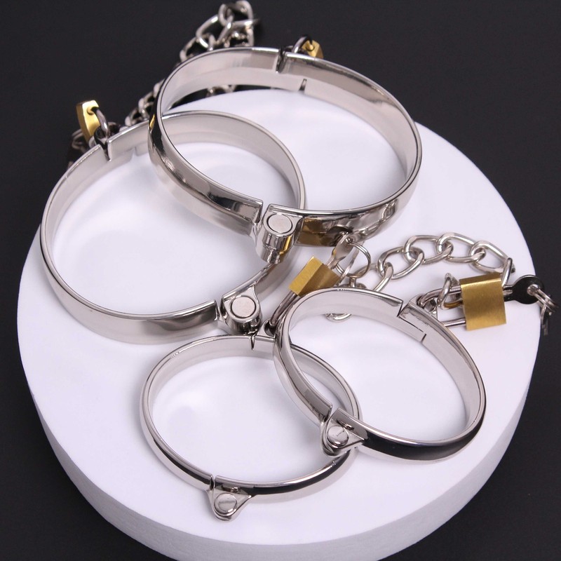 Metal Sex Toys Handcuffs Ankle Cuffs BDSM Bondage Shackles for Adult Restraints