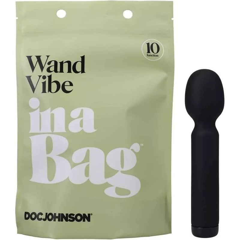Doc Johnson Wand Vibe in A Bag - 10 Function, Silicone, Rechargeable Vibe