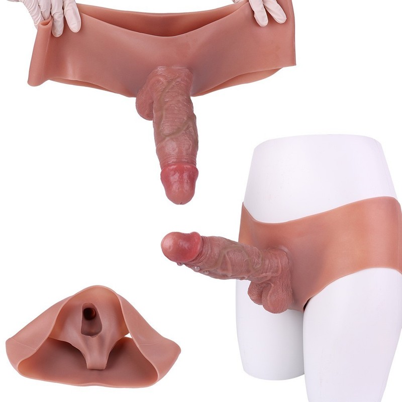 Wearable Penis Sheath Strap on Cock Sleeve Pants Male Penis Enlarger Extender US