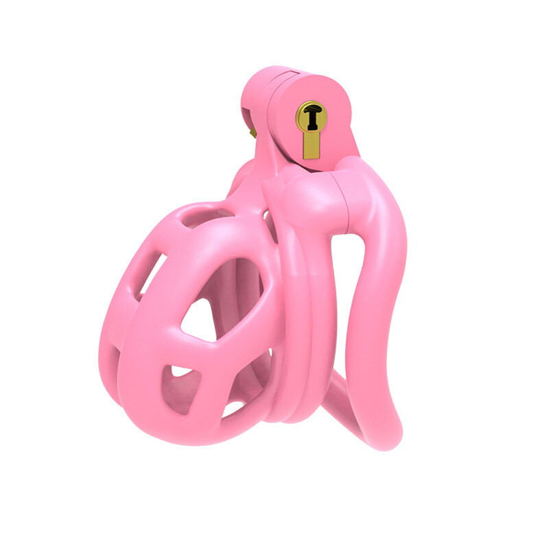 Sissy Pierced snake head Male Chastity Cage Device Bird Anti-escape Lock Chrome gallery