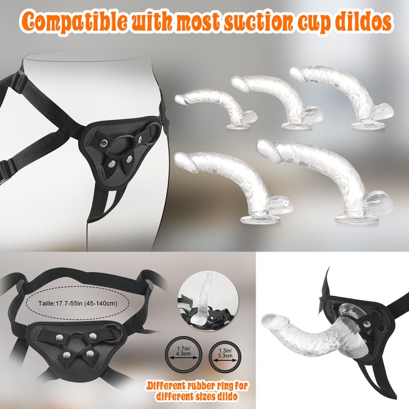 Strap On Jelly Dong Curved Dildo Suction Cup 5 Size Realistic Penis Cock Sex Toy gallery