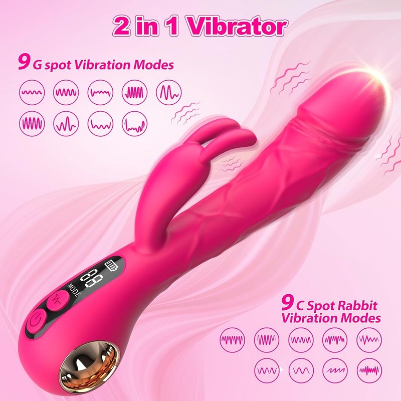 Realistic G-spot Rabbit Vibrator Dildo Anal Clitoral Massager Sex Toys for Women