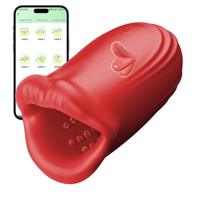 Lealuxes Smart Masturbator, App Controlled Vibration & Tongue Licking, 9 Modes gallery