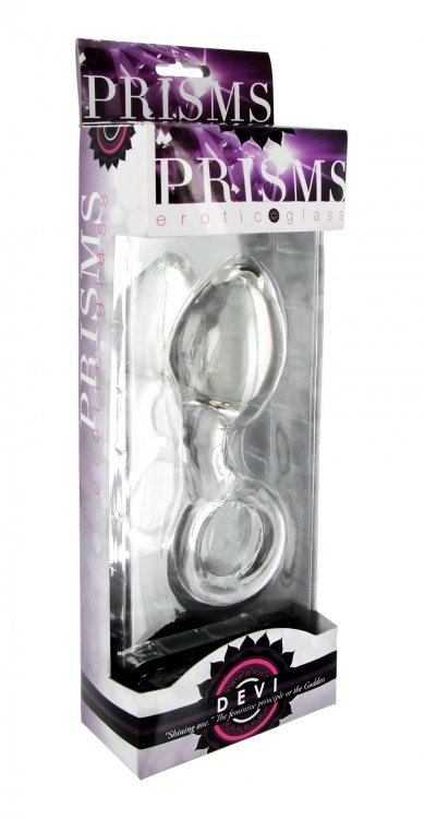 Prisms Devi Pyrex Borosilicate Glass anal plug Clear Curved Toy W/ Control Loop gallery