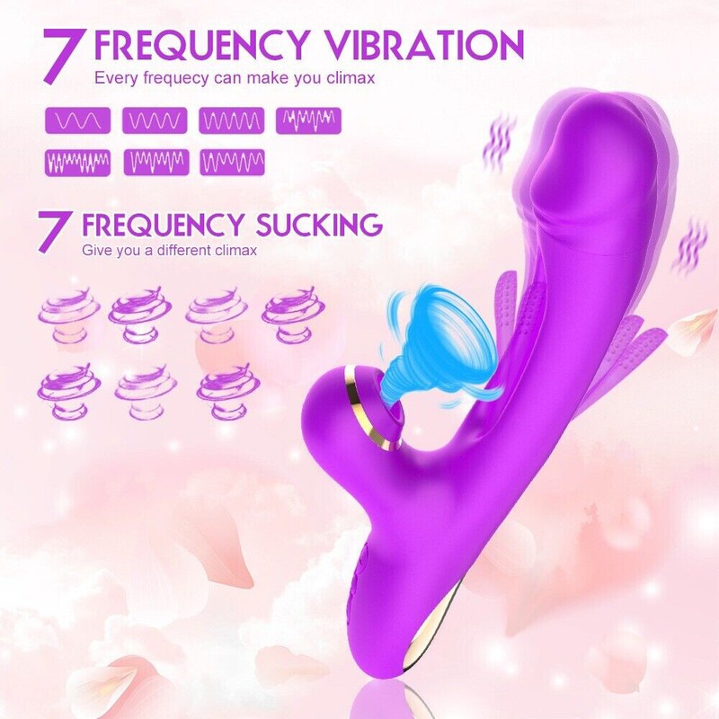 Women Tapping Patting Sucking Rabbit Vibrator Clit G-spot Dildo Massage Sex Toys gallery