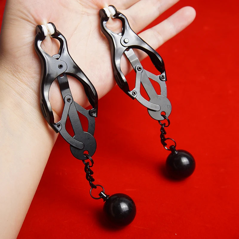 118G Japanese Clover Nipple Clamps,Intense BDSM Metal Nipple Clips Weight,Sex