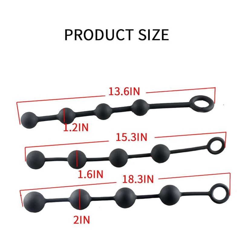 Large Big Silicone Beads Anal Chain Plug Play Pull Ring Ball Men Women Unisex gallery