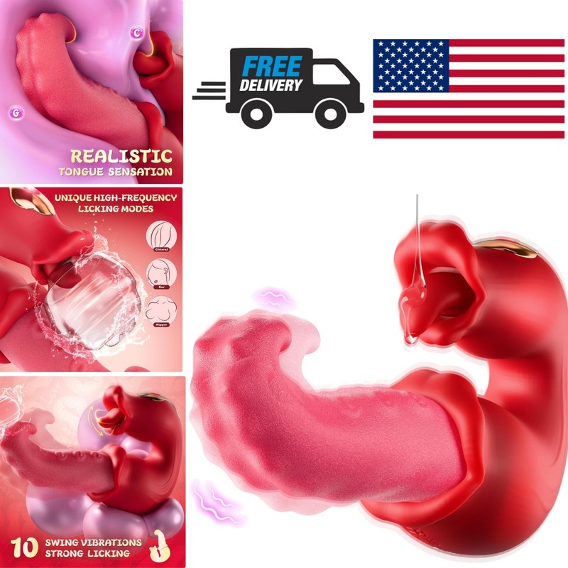 Thrusting Dildo Rose Vibrator for Women 10 Modes Clitoral and G Spot Stimulation