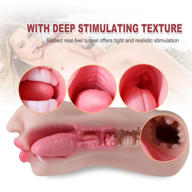 3-in-1 Dual Head Male Masturbator Realistic 3 Channel Oral Vag Anal Adult Toy gallery