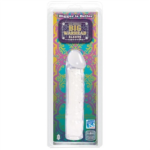 Doc Johnson Big Warhead Vibrator Sleeve Clear – Realistic Hollow Jelly Dildo