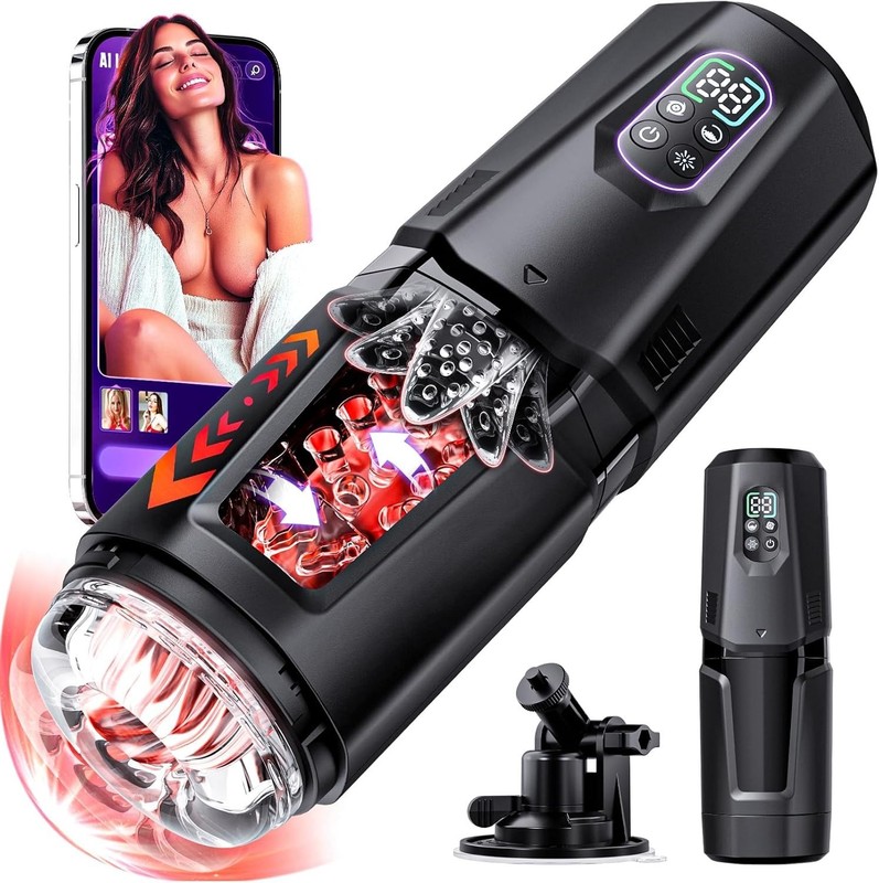 Male Masturbator Penis Pump 6 In 1 Male Sex Toys With 7 Thrusting & 7 Sucking