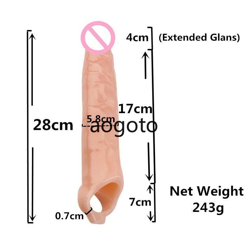 Big Penis Extension Dick Enlargemen Sex Toys Sleeve Extender Condom Bied gallery