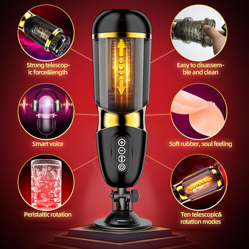Male-Masturbator-Automatic-Telescopic-Rotation-heating-Vagina-Real-Pussy Sex Toy gallery