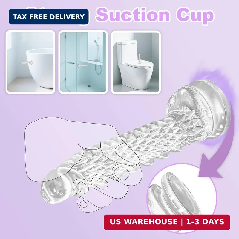 6.3 inch Clear Dragon Dildo with Strong Suction Cup for Hands-Free Play,Realisti gallery