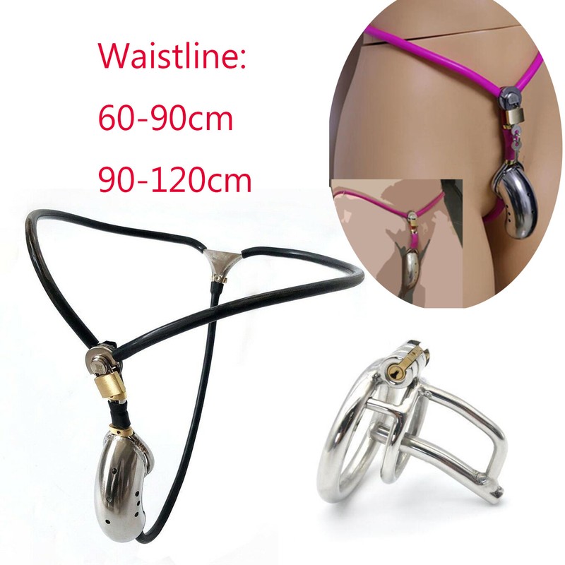 Metal Chastity Belt Pants Bondage Male Chastity Cock Cage Lockable Sex toy