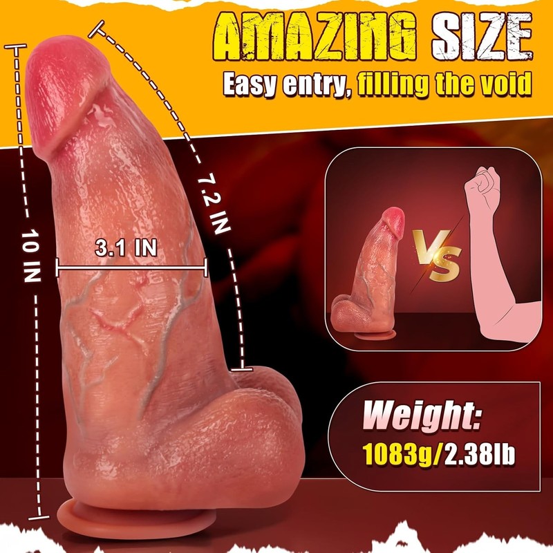 Huge Thick Dildo Sex Toy with Realistic Glans Big Dildo, 3.15'' Diameter Silicon gallery