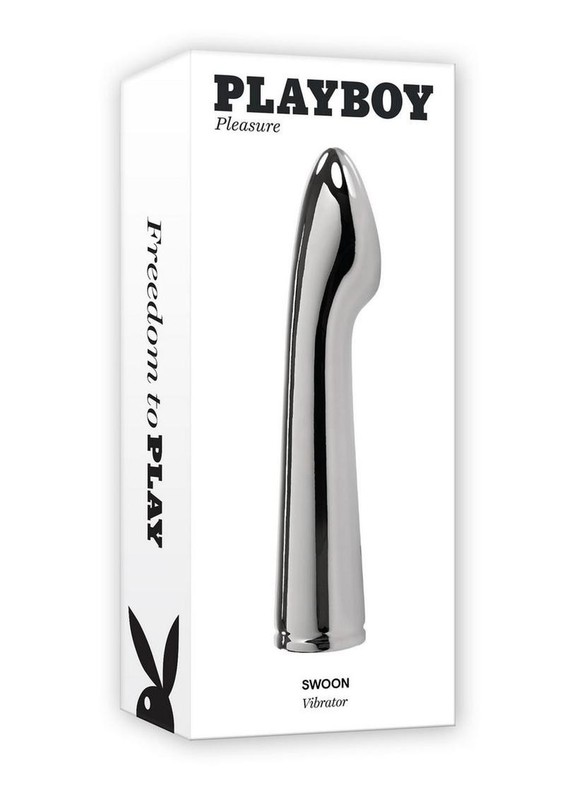 Playboy Swoon Rechargeable sleek metal Vibrator – Silver