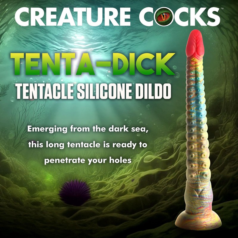 CREATURE COCKS Slim Tentacle Silicone Dildo for Men, Women & Couples. Firm and gallery