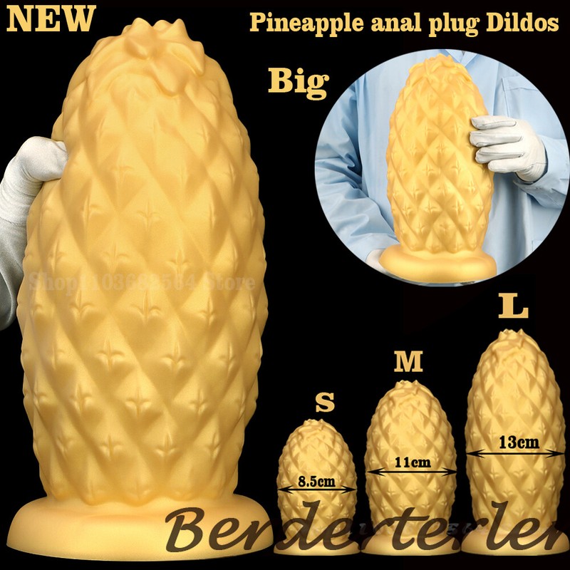 Super Big Pineapple Anal Plug Huge Dildo Suction Cup Ass Butt Plug Anal Sex Toys