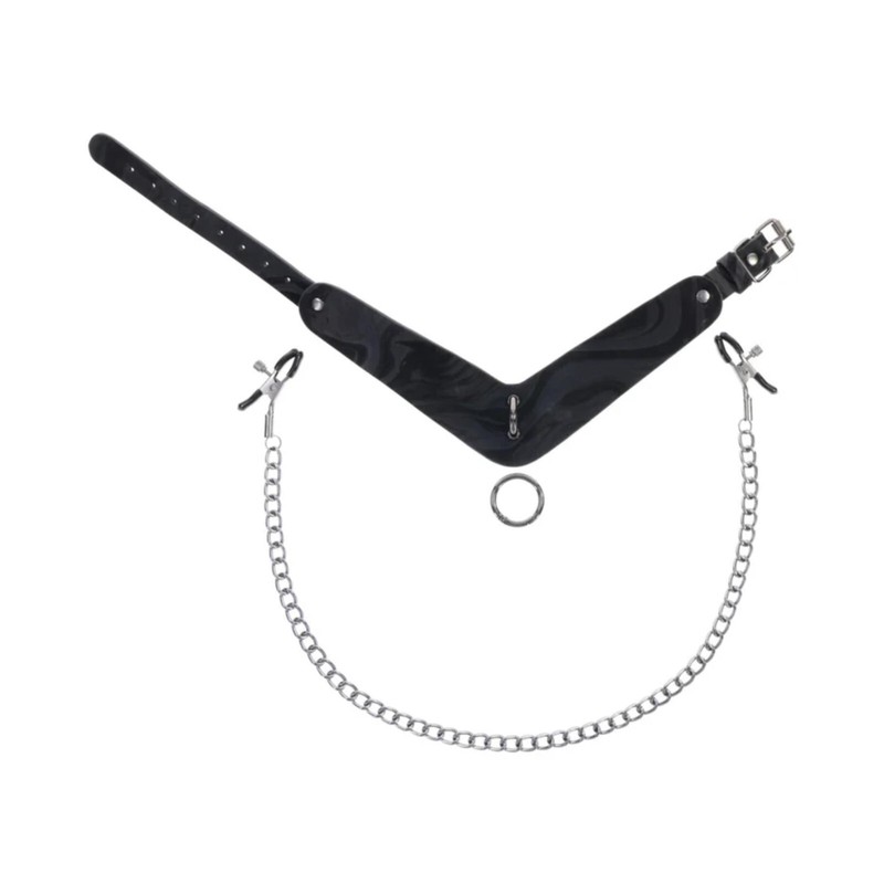 Sportsheets Velvet Noir Collar & Removable Clamps gallery