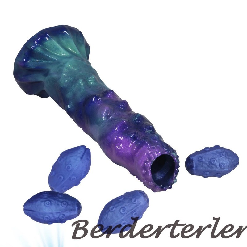 Ovipositor with 4 Egg Silicone Anal Dildo Inflatable Spray Butt Plug Anal Beads gallery