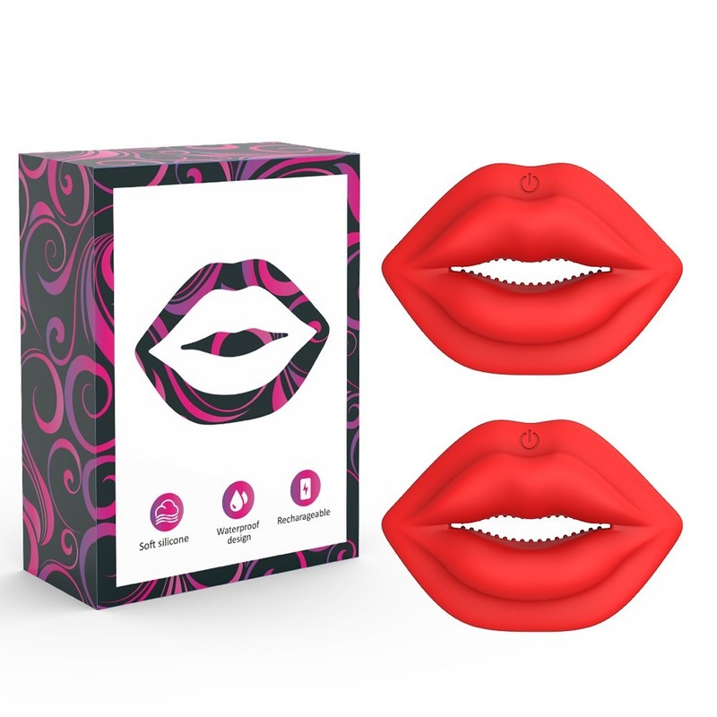App-Controlled Vibrating Nipple Clamps Lip Design Breast Stimulator Couples Toy gallery