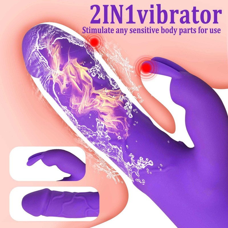 Rechargeable Heating Rabbit Vibrator Dildo G-spot Massager Sex Toy For Women US gallery