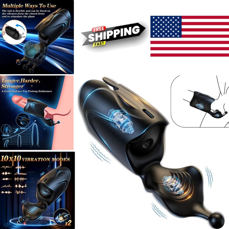 Double Action Automatic Male Masturbator with 10 Vibrating Modes for Stimulation
