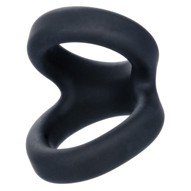CalExotics Alpha Liquid Silicone Snug Tugger Cock Ring Black