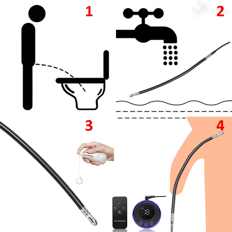 Electric E-stim Silicone Urethral Sounding Stretcher Penis Plug Bead Dilator Set gallery