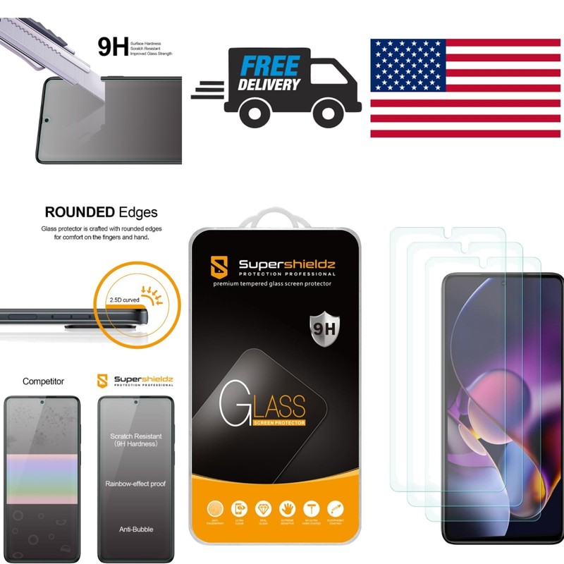 Anti Scratch Bubble Free Tempered Glass Screen Protector 6.8 Inches Gloss Finish