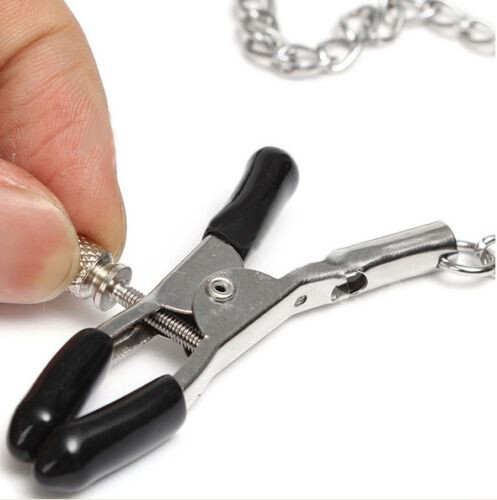 Fetish Open Mouth O-Ring Gag with Nipple Clamps Chain Clip Bondage BDSM Sex Toys gallery