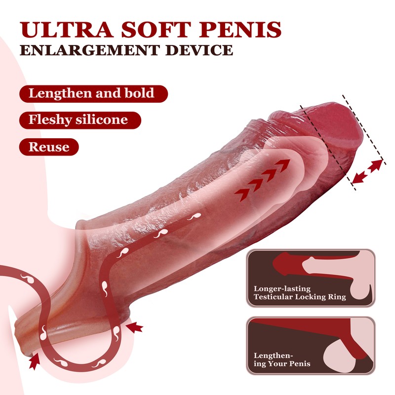 Bigger-Male-Cock-Girth-Enlarger-Enhancer-Penis-Extension-Extender-Sheath-Sleeve gallery