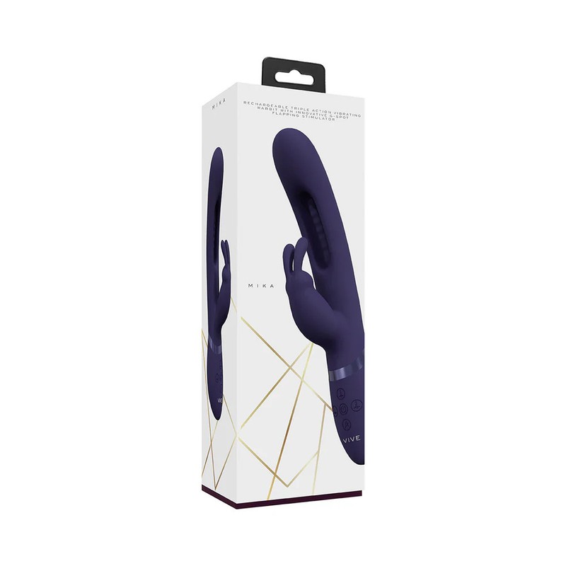 VIVE MIKA Rechargeable Triple Motor Vibrating Rabbit with G-Spot Flapping Sti…