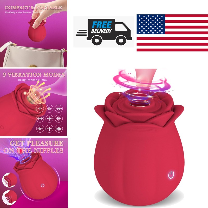 Mini Rose Vibrator 2 Inch Palm Sized Massager with 10 Adjustable Rhythm Patterns