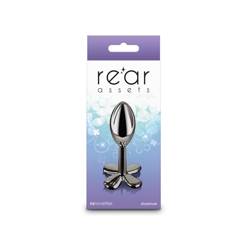 NS Novelties Rear Assets Clover Gunmetal – Aluminum Anal Butt Plug