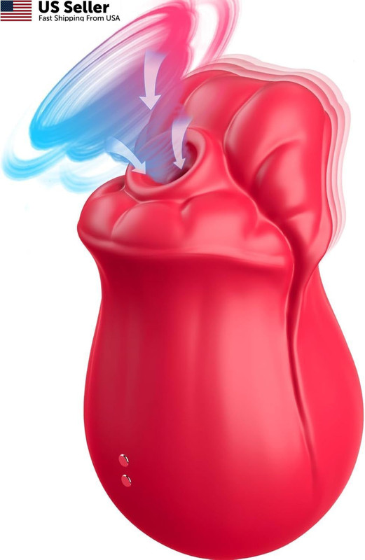 Clitoral Sucking Vibrator Rose Toy - Nipple Pussy Clit Sucker Mouth Oral Red