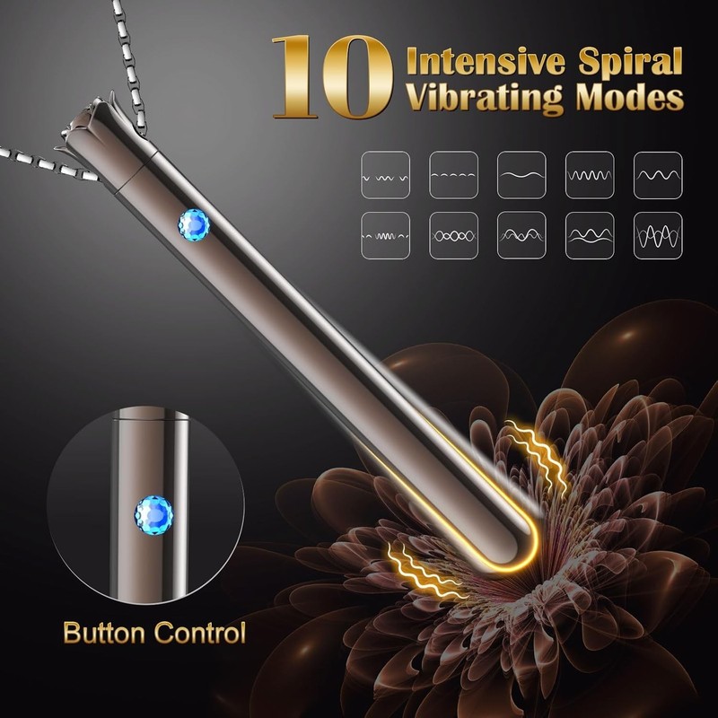 Stylish Adult Sex Toy Necklace for Men Bullet Vibrator with Heating Function gallery